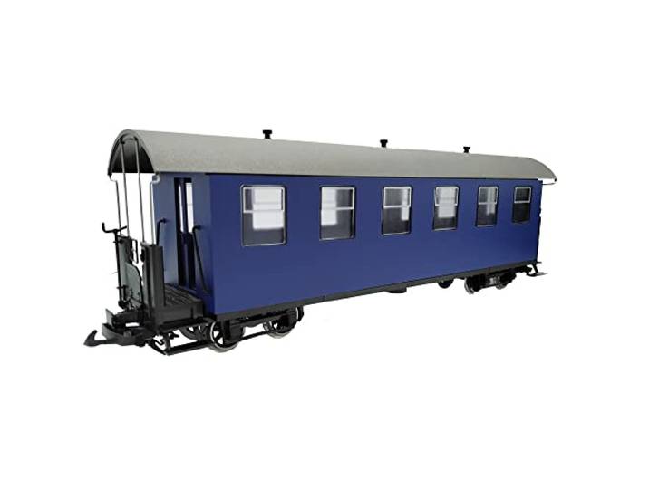 ML-Train Personenwagen kurz 4-achsig blau HSB/DR 6 Fenster Selbstbauwagen/Bausatzwagen - Gartenbahn Spur G Zubehör