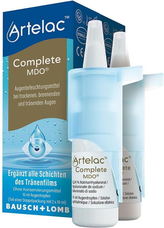 Artelac Complete MDO Augentropfen für trockene/ tränende Augen 2X10ml