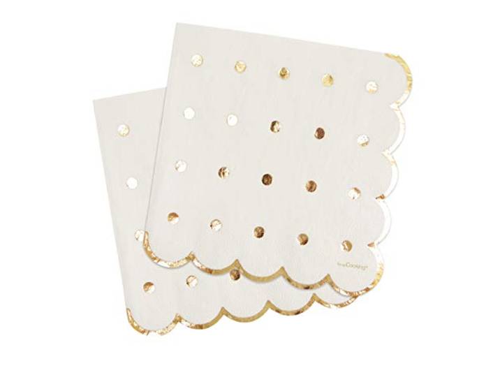 20 Serviettes \ Gold\ pour Décoration d'Anniversaire et Fête ; 33 x 33