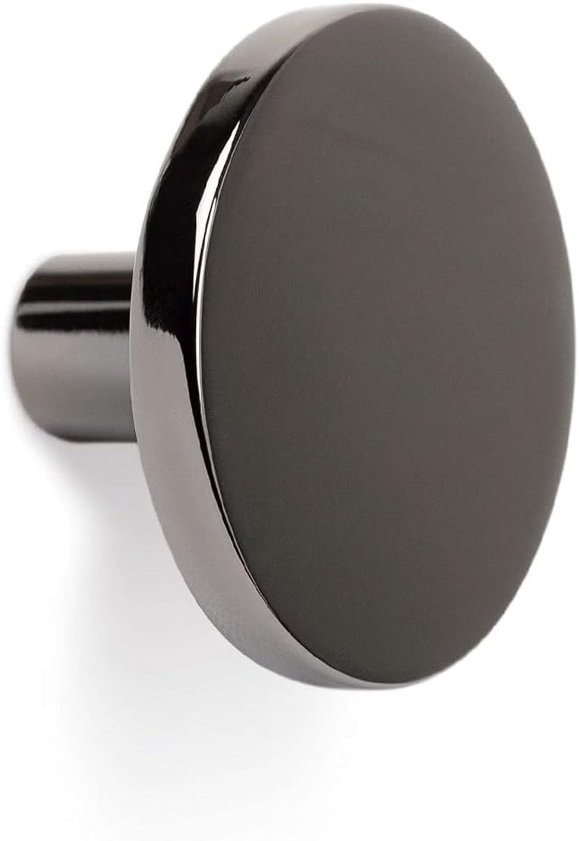Meubelknop Rond Vintage Nikkel Zwart - Massief Metaal - Ø 41 mm