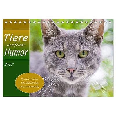 Tiere und feiner Humor (Tischkalender 2027 DIN A5 quer), CALVENDO Monatskalender