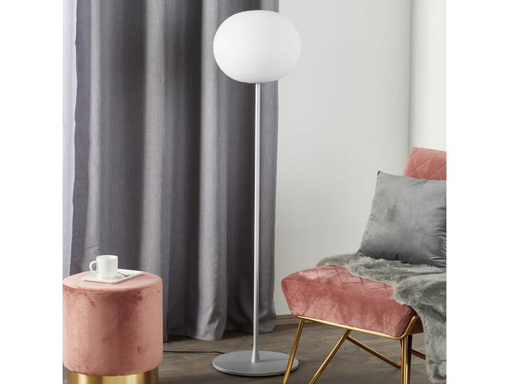 Lampe sur pied Glo-Ball F1 Silver - FLOS - Salon / séjour - Design - Verre - Avec abat-jour