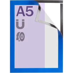 Magnetrahmen A5, selbstklebend selbstklebend vollflächig | blau, Hart-PVC
