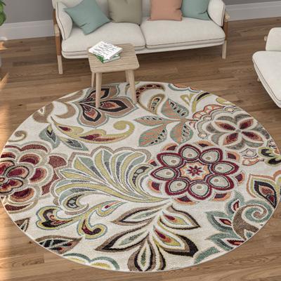 Alise Rugs Decora Farmhouse Floral Indoor Area Rug