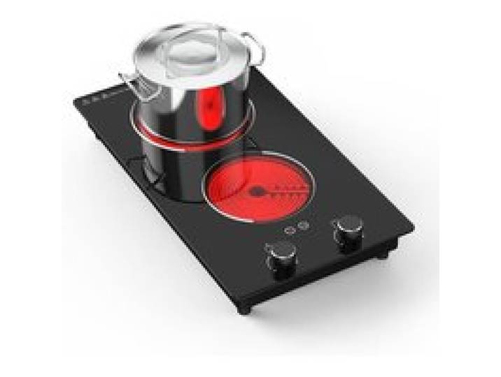 Plaque Vitrocéramique 2 Feux 3000W Plaque De Cuisson Avec Boutons