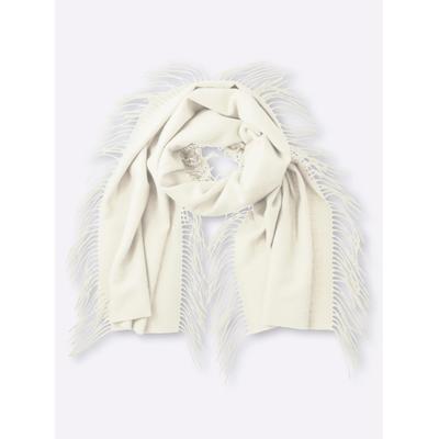 Modeschal HEINE, Damen, weiß (ecru), Polyester, Modetücher