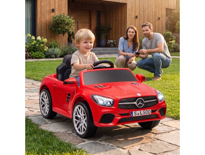 AIYAPLAY Voiture Enfant Mercedes SL500 12V Télécommande Rouge