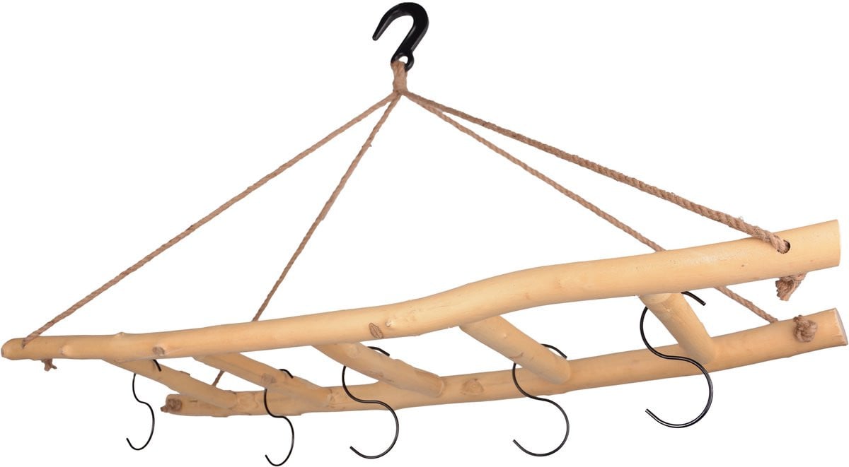 UNUS Ladder decoratie hout hangend 120 cm naturel