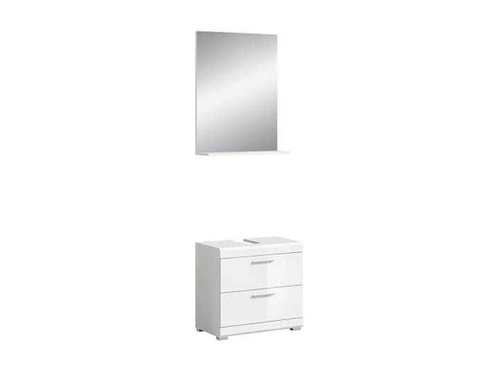 Homes & Jones Meuble sous Vasque Scout 60cm 2 tiroirs + Miroir Scout - Blanc/Blanc Brillant