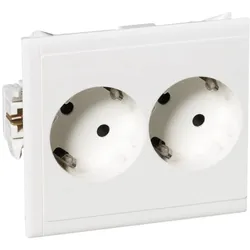 Schneider Electric 5940015 Doppelsteckdose DATA CYB-PS 37grad Slave 16A/250V anreih Master/Slave weiß 9016