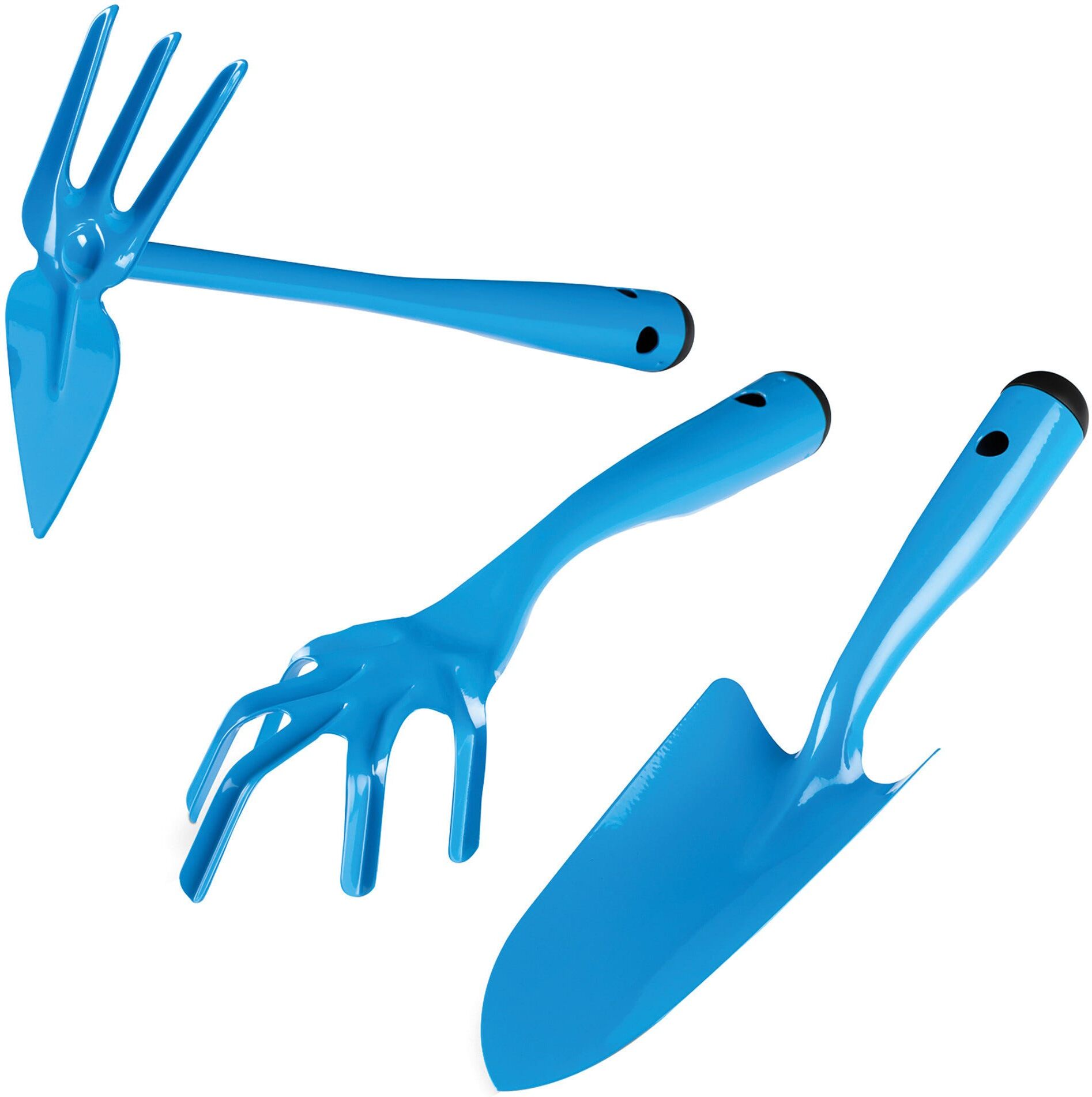 Handy SET 3 UTENSILI IN ACCIAIO PER GIARDINO SARCHIATORE ZAPPA CUORE TRAPIANTATORE LARGO