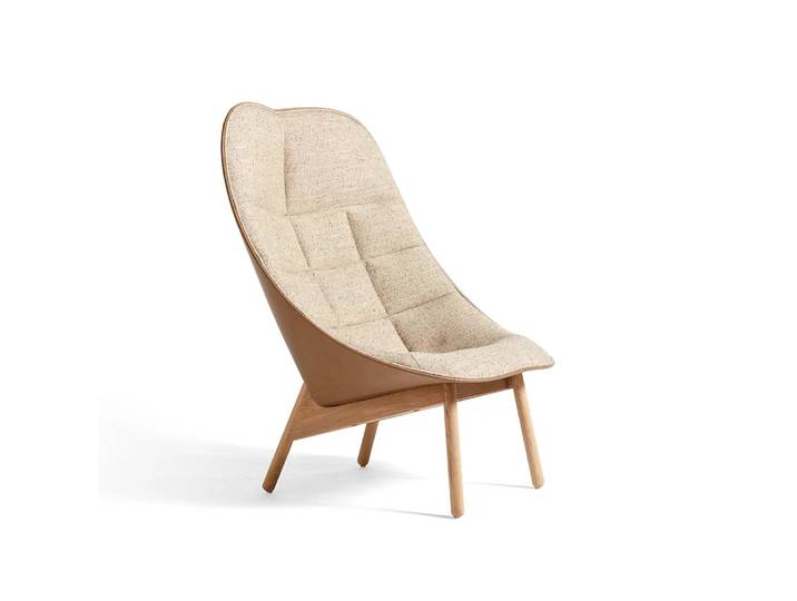 HAY Uchiwa Quilt Loungesessel Bolgheri lgg60 melange-Eiche-sense nougat