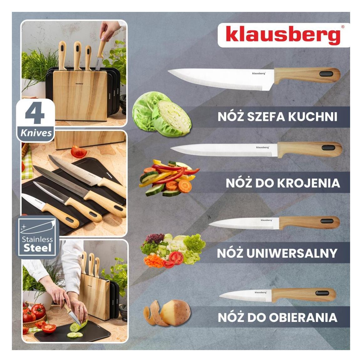 Klausberg Zestaw Noży I Desek Kuchennych W Stojaku Kb-9037 (71362491)
