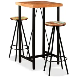 vidaXL 3-tlg. Bar-Set Massivholz Akazie und Altholz