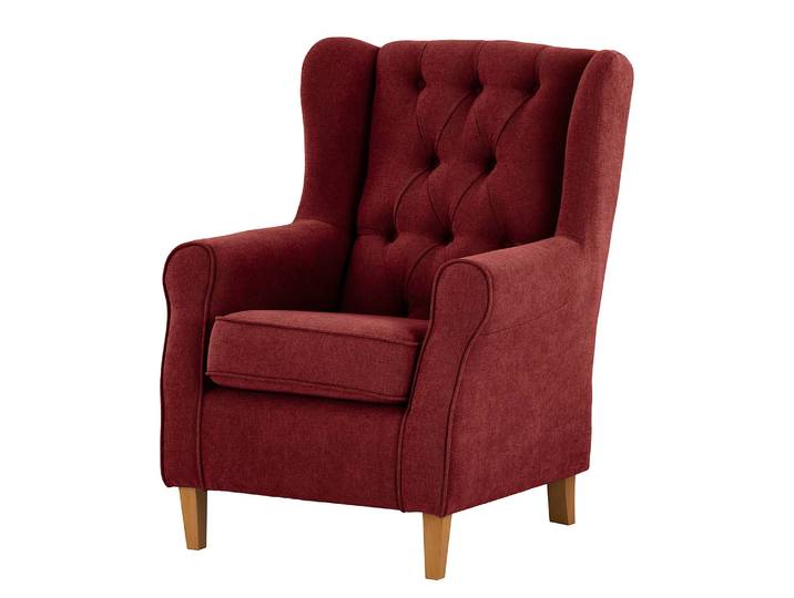 Ohrensessel Rot Webstoff Scara 78 x 102 x 85cm