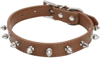 Inspire Picks Leather Spiked Pet Collar Adjustable Studded Neck Strap For Dogs & Cats 1 42x2.0cm