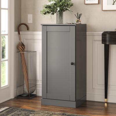 "Palace Imports 100% Solid Wood 16.5"" Narrow Shoe Storage Cabinet with Shaker Door, Adjustable Shelves, Stackable"
