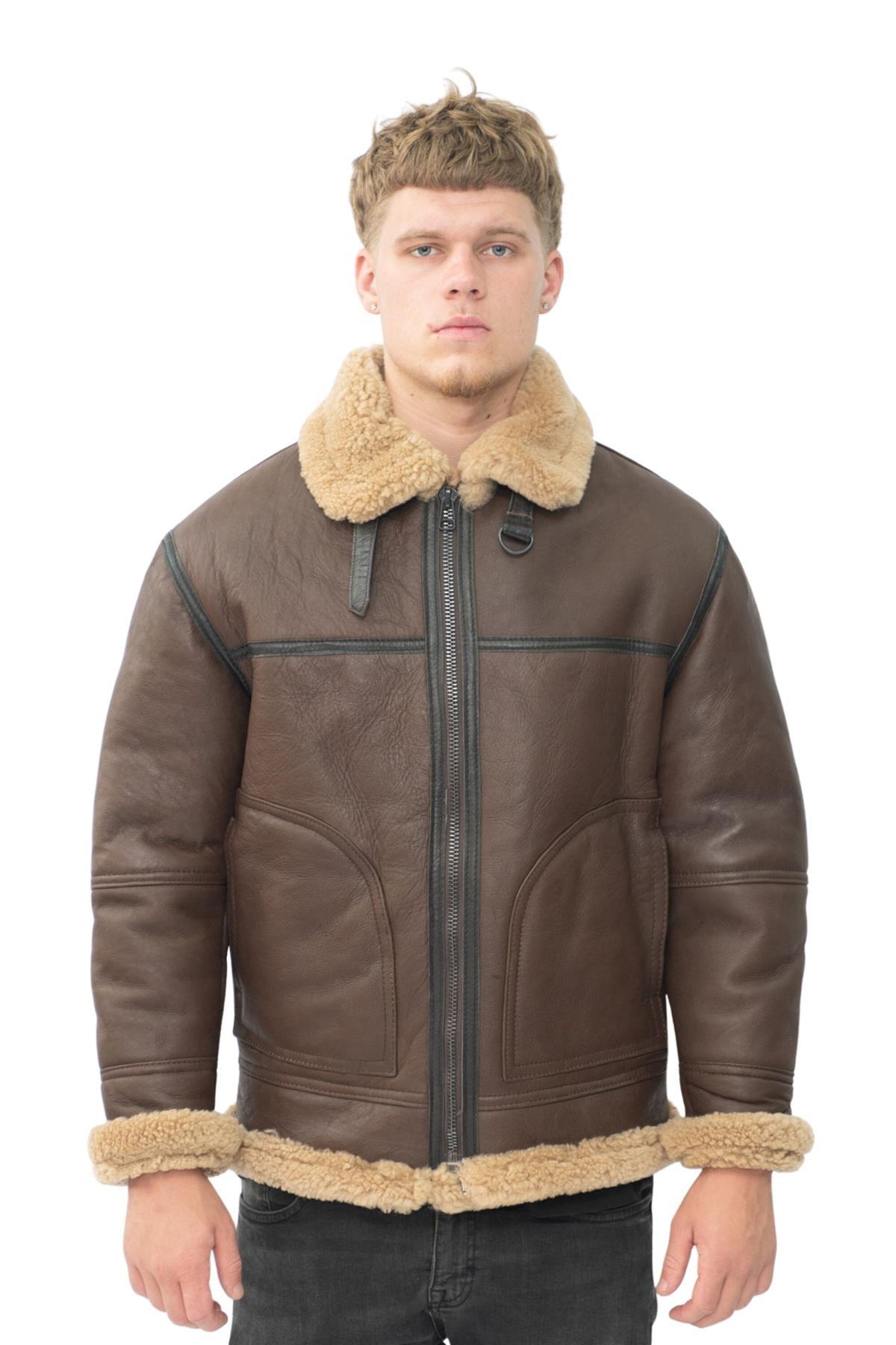 Herren B3 Lammfell-Schaffell-Fliegerjacke-Gloucester