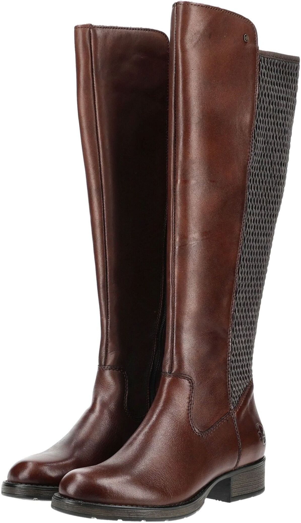 Stiefel RIEKER "Rieker Stiefel Leder", Damen, Gr. 37, Textil, braun (moro), Leder, Schuhe Stiefel