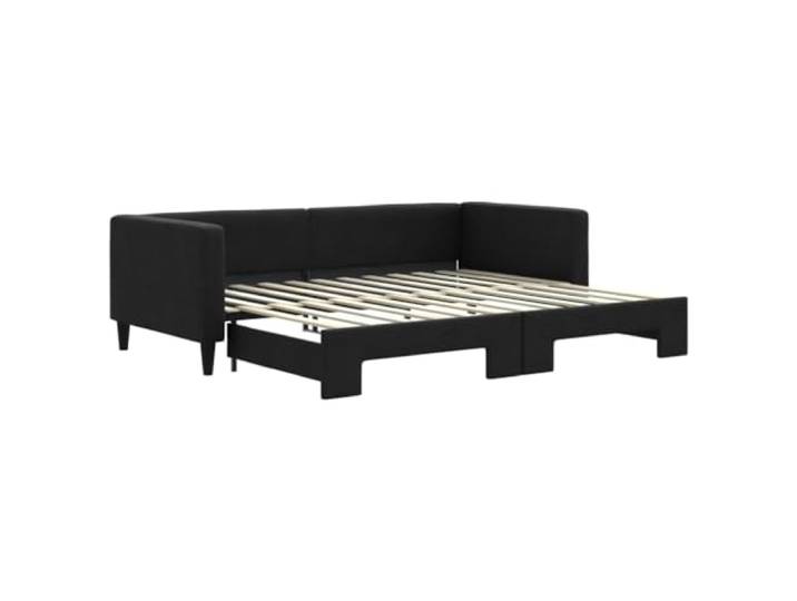 vidaXL Tagesbett Ausziehbar Schwarz 90x200 cm Stoff