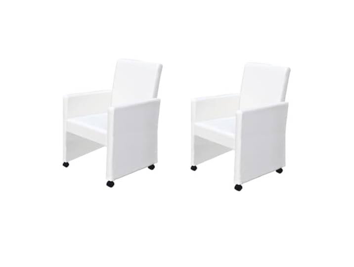 vidaXL Esszimmerstühle 2 STK. Weiß Kunstleder