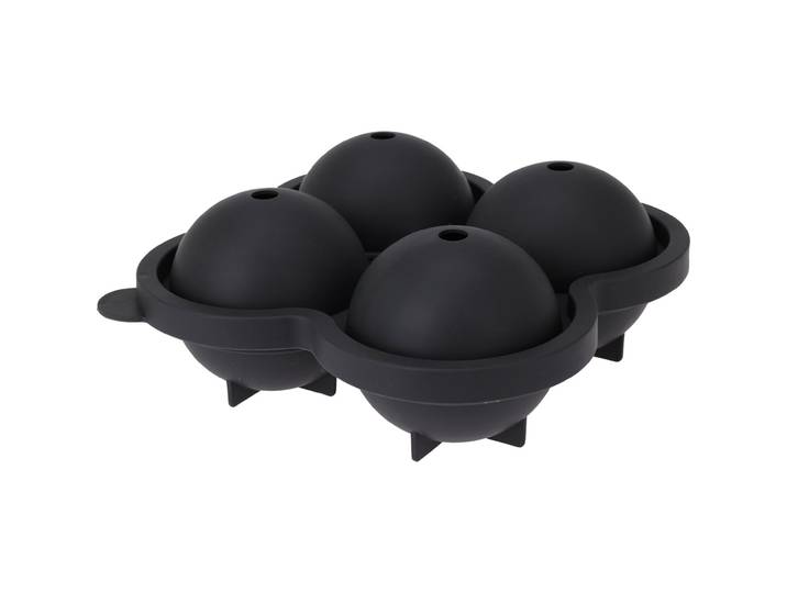 Flexible Eiswürfelform für 4 Eiskugeln, ca. Ø 6 cm je Eisball