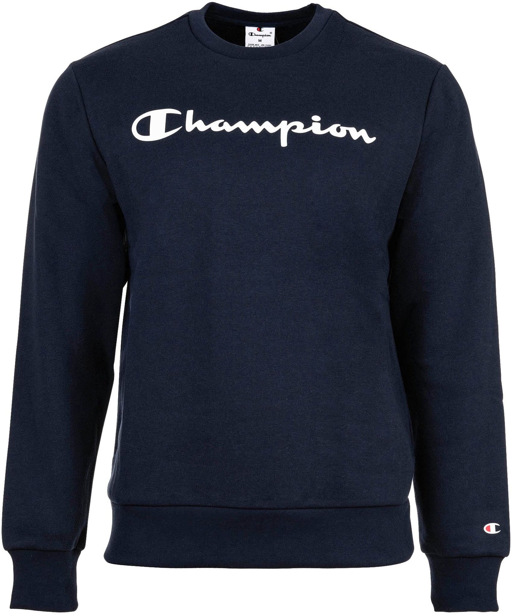 Sweatshirt CHAMPION "Sweatshirt Crewnneck Sweatshirt Soft Compact Basic", Herren, Gr. M, blau (dunkelblau), Obermaterial: 55% Baumwolle CO. 45% Polyester PES., Sweatshirts Sweatshirt