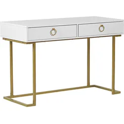 KONSOLENTISCH weiß/gold 2 Schubladen Westport