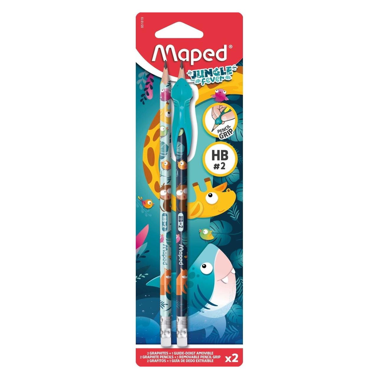 Maped Bleistift HB mit Radierer und Lernhilfe (HB, 2x) (851819)
