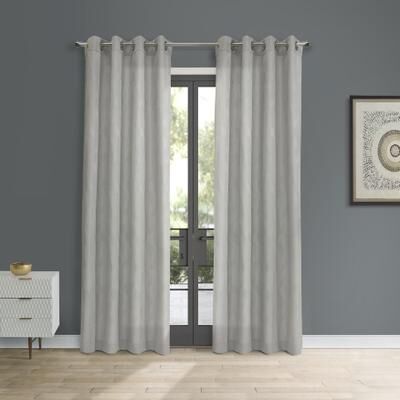 "Wide Width Corsica Light Filtering Grommet Curtain Panel by Habitat™ in Grey (Size 52"" W 108""L)"