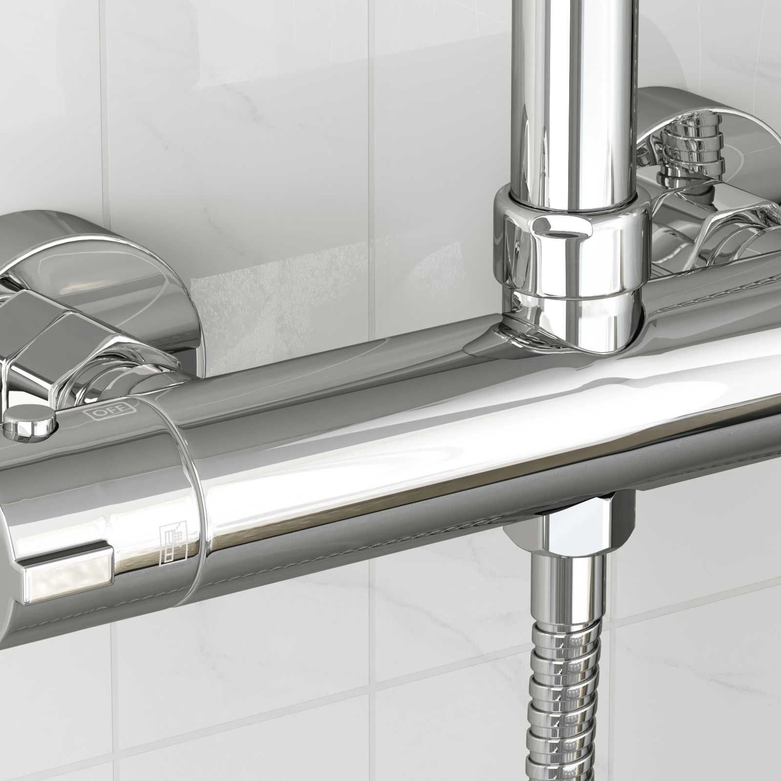vidaXL Mélangeur de douche thermostatique Acier Inoxydable 201