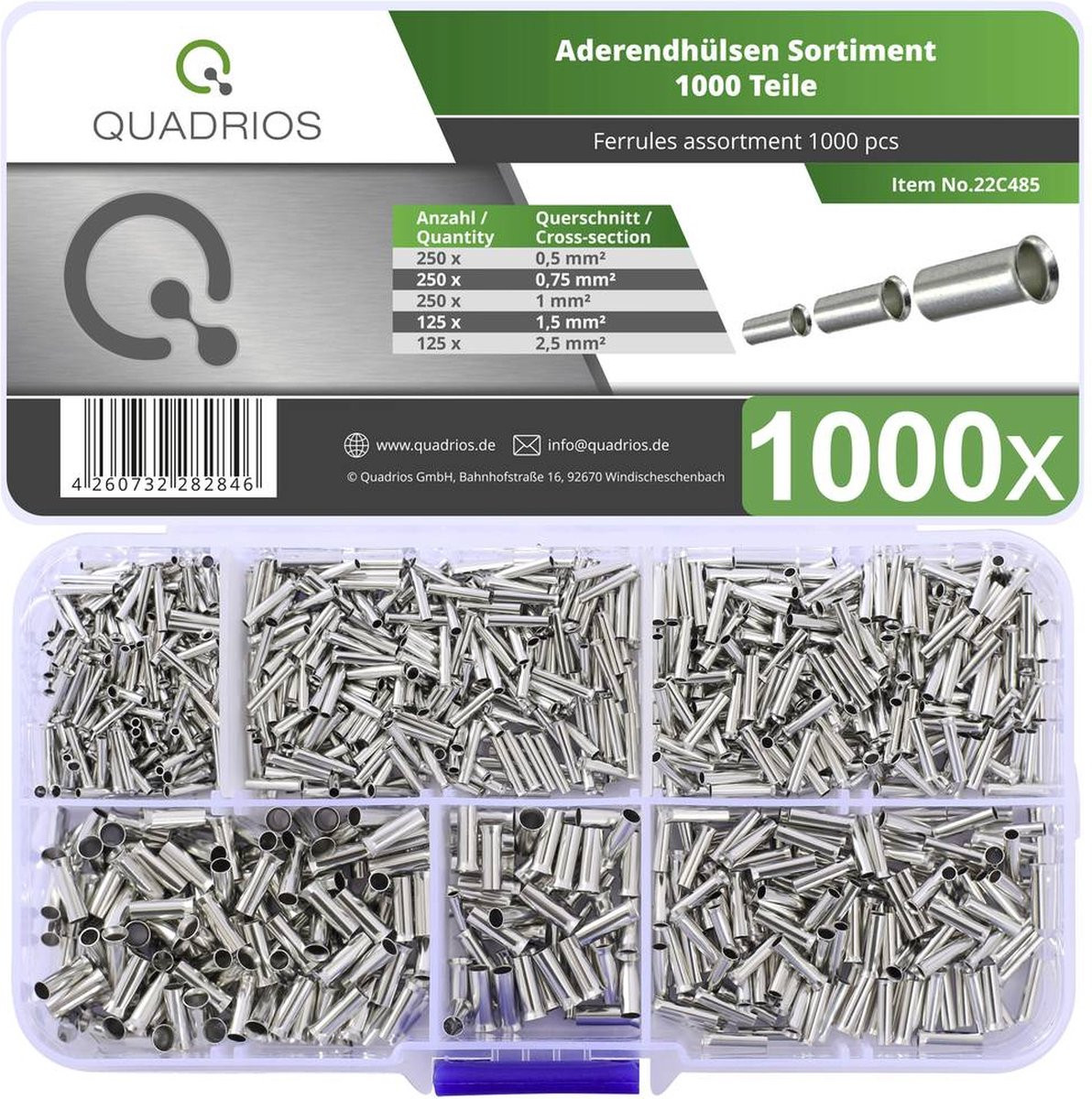 Quadrios 22C485 Assortiment adereindhulzen Ongeïsoleerd 1000 stuks