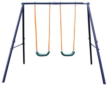 Heavy-Duty Outdoor Playground Equipment Kids Swing Sets w/2 Swings