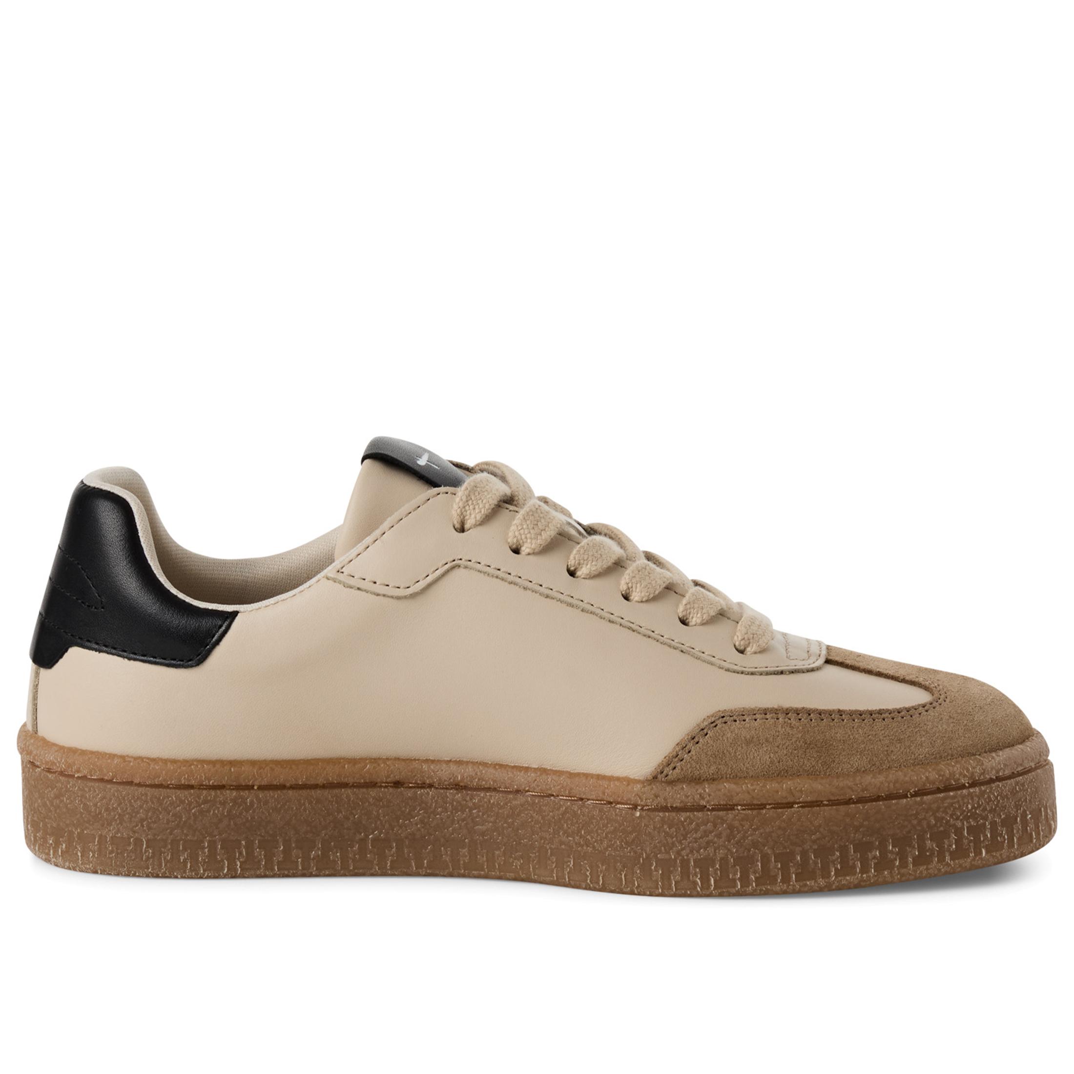 Tamaris Dames Beige Suède Mode Veterschoenen