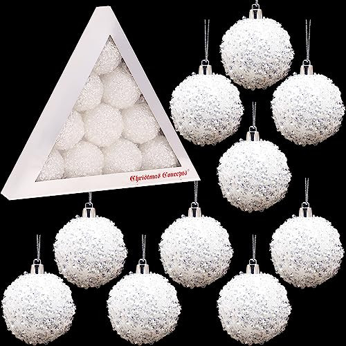 Christmas Concepts Pakket met kerstballen in glanzend en glitterontwerp, Iriserend, 10-60mm