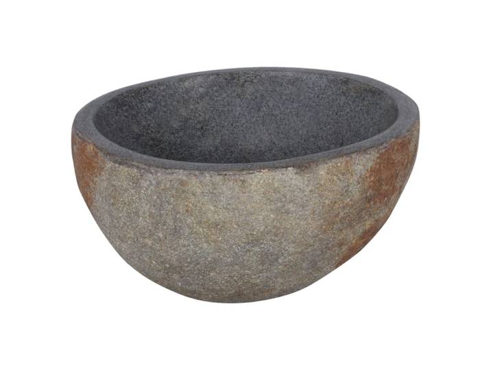 Vasque à poser gris pierre de rivière h17.5xl41xl41cm