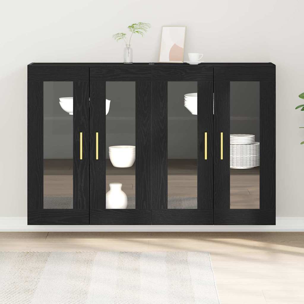 vidaXL Cabinets muraux 2 pc Chêne noir 69,5 x 34 x 90 cm