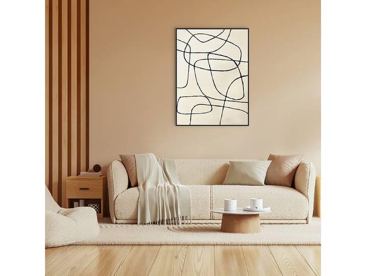 Leinwandbild Line Art Typ A Mischgewebe Multicolor 60 x 80 x 3cm