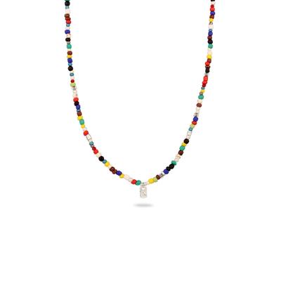 Kette mit Anhänger KUZZOI "Halskette Tag Anhänger Synthetischer Achat Synthetischer Howlite Schwarz 925 Sterling Silber" Gr. 50, bunt, Halsketten, Herren, Silber 925 (Sterlingsilber)