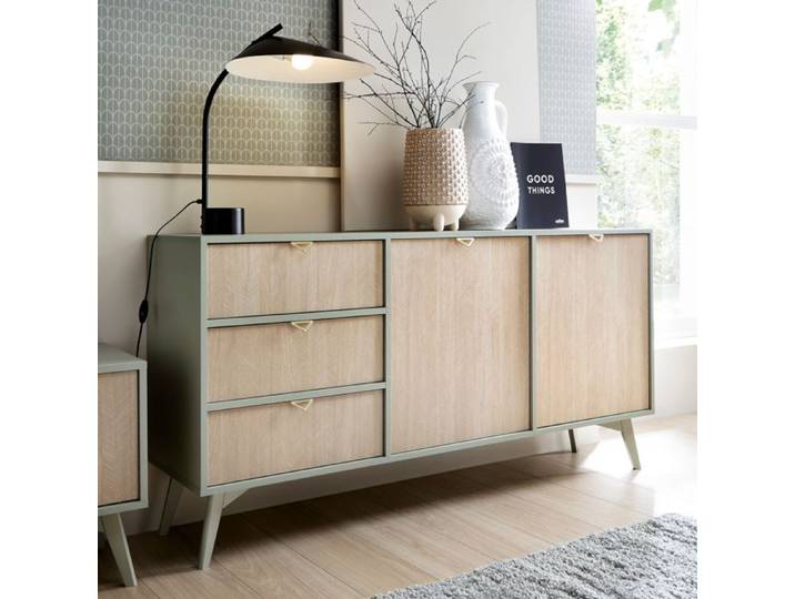 Buffet Komodee TOFINO KOM2 Pieds en bois Vert Dąd 38 x 158 x 80 cm