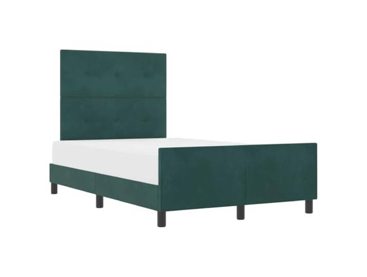 PUGYNBK Boxspringbett, Dunkelgrün, 120 x 190 cm, Samt Kopfteil verstellbar, Rahmen aus Kiefernholz, einfache Montage, modernes Design