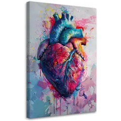 LEINWANDBILD Herz Liebe Aquarell 40x60cm