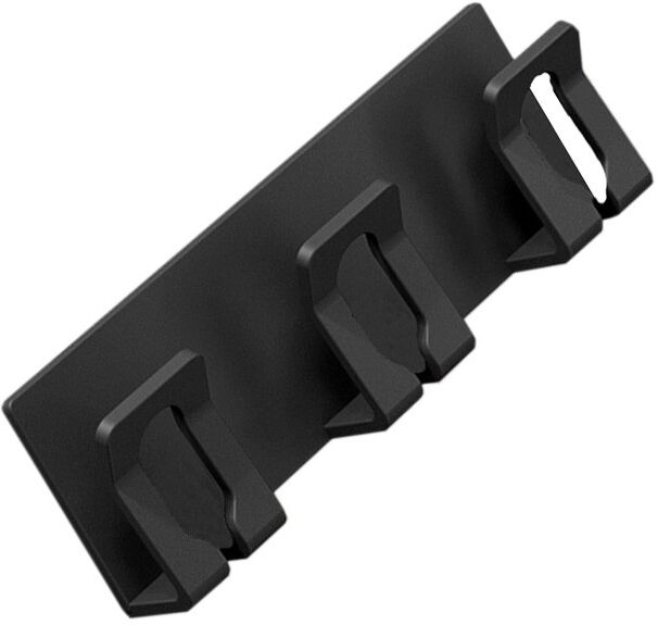 INF Wand-Zahnbürstenhalter 3-fach, Space-Aluminium, bohrfreie Montage mit U-förmigen Clips und ablaufendem Design Schwarz