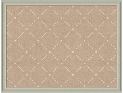 Kate and Laurel Pinboard Beige Lattice Pattern