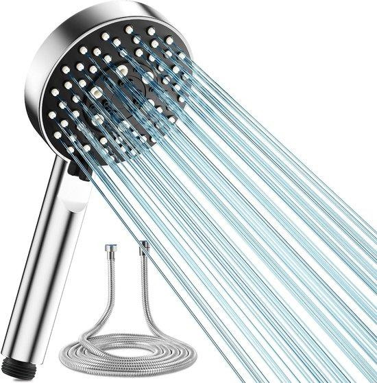 Magichome Hogedruk handdouche met slang en 5 sproeimodi - Zwart
