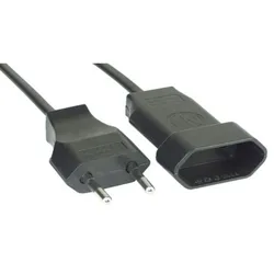 INLINE Euro-Verlängerung, Eurostecker an Eurokupplung, schwarz, 5m