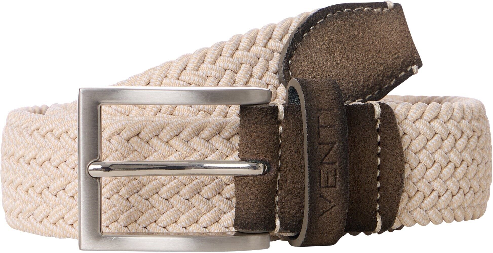 Stoffgürtel VENTI "VENTI Gürtel uni", Herren, Gr. 115, beige, 100% Polyester, Gürtel Stoffgürtel