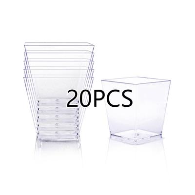 Dessert Cups Clear Trapezoid Mini Party Dessert Containers 60ml 20pcs