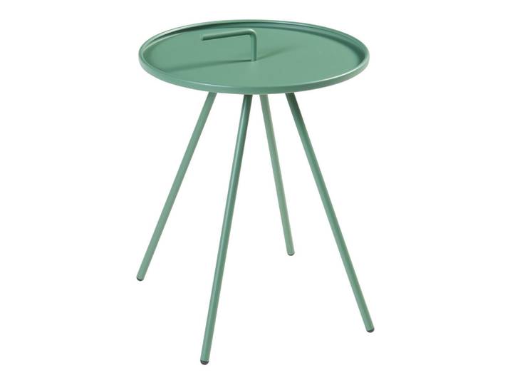 [en.casa] Garten-Beistelltisch Fosen, Grün, Metall, Rund, 42x55x42 cm, Gartenmöbel, Gartentisch, Garten-Beistelltische