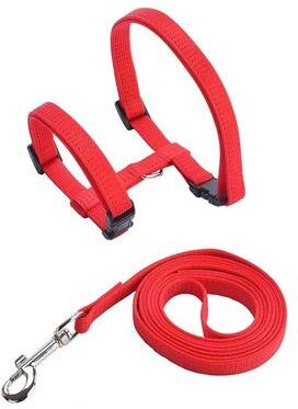 Uplift Essentials Adjustable Lightweight H Style Cat Harness And Leash Set red